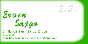 ervin sajgo business card